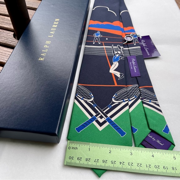 🎁RL HOLIDAY 25'🎁🆕💯US OPEN RALPH LAUREN PURPLE LABEL LUXURY TENNIS MOTF TIE🔥 - Picture 5 of 16